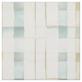Blue Cream Squares Stof (Swatch)