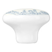 Blue Cream Toile Romantisch landschap Keramische Knop (Zijkant)