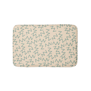 Blue Cream Tribal Zig Zag Stripes Patroon Badmat