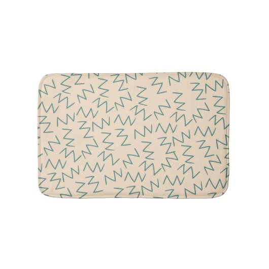 Blue Cream Tribal Zig Zag Stripes Patroon Badmat (Voorkant)