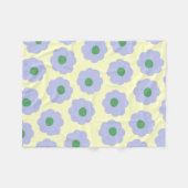 Blue Cream Tropical Floral Botanical Spring Summer Fleece Deken (Voorkant (Horizontaal))