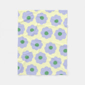 Blue Cream Tropical Floral Botanical Spring Summer Fleece Deken (Voorkant)