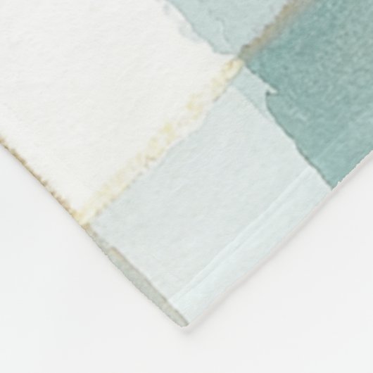 Blue Cream White Plaid Fleece Deken (Hoek)