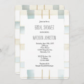 Blue Cream White Plaid Stripes Bridal Shower Kaart (Voorkant / Achterkant)