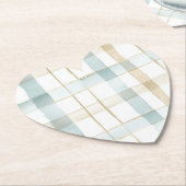 Blue Cream White Plaid Stripes Vrijgezellenfeest Kartonnen Onderzetters (Gekanteld)