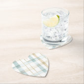 Blue Cream White Plaid Stripes Vrijgezellenfeest Kartonnen Onderzetters (Insitu)