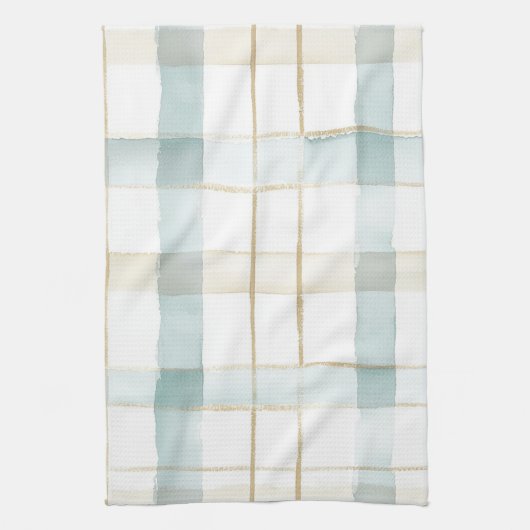 Blue Cream White Plaid Theedoek (Verticaal)