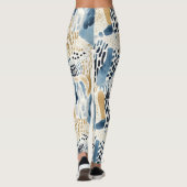 Blue Cream Wit Abstract Leggings (Achterkant)