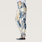 Blue Cream Wit Abstract Leggings (Links)