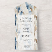 Blue Cream Zee Sand Ocean Beach All In One Uitnodiging (Binnen)