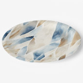 Blue Cream Zee Sand Ocean Beach Papieren Bordje (Gekanteld)