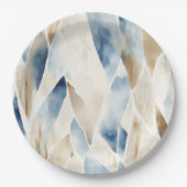 Blue Cream Zee Sand Ocean Beach Papieren Bordje (Voorkant)