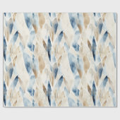 Blue Cream Zee Sand Ocean Serenity Cadeaupapier (Vlak)
