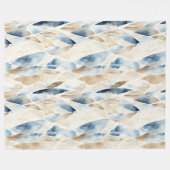Blue Cream Zee Sand Ocean Serenity Fleece Deken (Voorkant (Horizontaal))