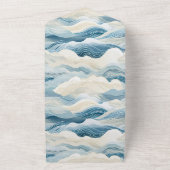 Blue Cream Zee Sand Ocean Waves Beach All In One Uitnodiging (Buitenkant)