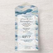 Blue Cream Zee Sand Ocean Waves Beach All In One Uitnodiging (Binnen)