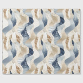 Blue Cream Zee Zand Abstract Cadeaupapier (Vlak)