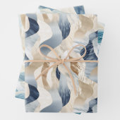 Blue Cream Zee Zand Abstract Inpakpapier Vel (In situ)