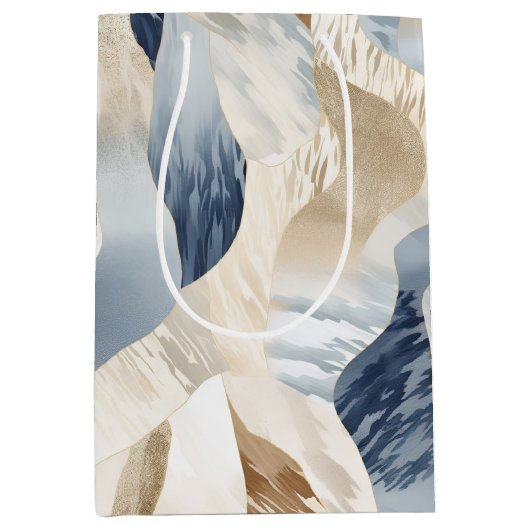 Blue Cream Zee Zand Abstract Medium Cadeauzakje (Voorkant)