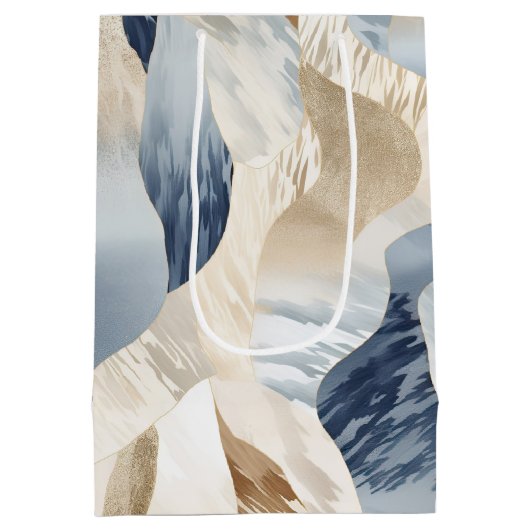 Blue Cream Zee Zand Abstract Medium Cadeauzakje (Achterkant)