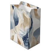 Blue Cream Zee Zand Abstract Medium Cadeauzakje (Achterkant Gekanteld)