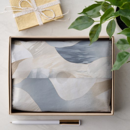 Blue Cream Zee Zand Abstract Tissuepapier (Geschenk)