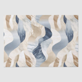 Blue Cream Zee Zand Abstract Tissuepapier
