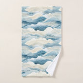 Blue Cream Zee Zand Ocean Waves Bad Handdoek (Handdoek)