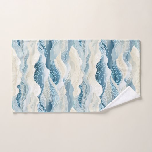 Blue Cream Zee Zand Ocean Waves Bad Handdoek (Handdoek)