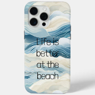Blue Cream Zee Zand Ocean Waves iPhone 15 Pro Max Hoesje
