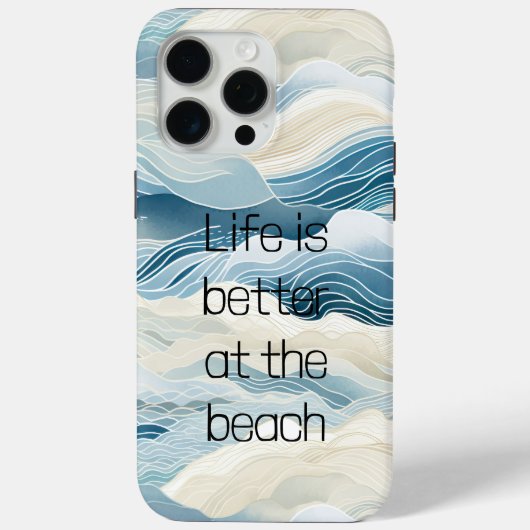Blue Cream Zee Zand Ocean Waves Case-Mate iPhone Case (Achterkant)