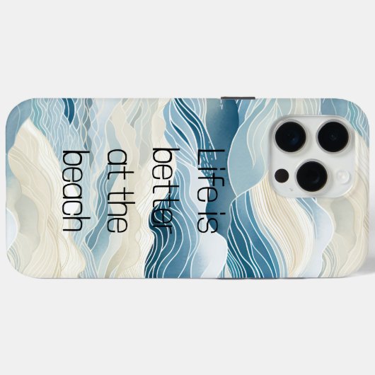 Blue Cream Zee Zand Ocean Waves Case-Mate iPhone Case (Achterkant (horizontaal))