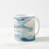 Blue Cream Zee Zand Ocean Waves Koffiemok (Voorkant rechts)