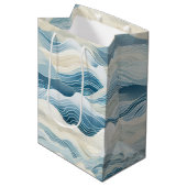 Blue Cream Zee Zand Ocean Waves Medium Cadeauzakje (Voorkant Gekanteld)