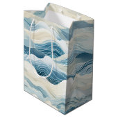Blue Cream Zee Zand Ocean Waves Medium Cadeauzakje (Achterkant Gekanteld)