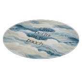 Blue Cream Zee Zand Ocean Waves Snijplank (Hoek)