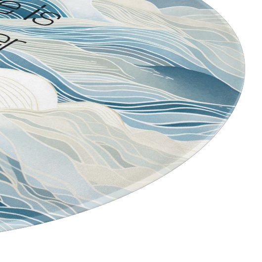 Blue Cream Zee Zand Ocean Waves Snijplank (Hoek)