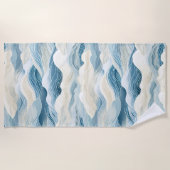 Blue Cream Zee Zand Ocean Waves Strandlaken (Voorkant)