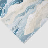 Blue Cream Zee Zand Ocean Waves Tissuepapier (Detail)