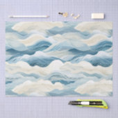 Blue Cream Zee Zand Ocean Waves Tissuepapier (Craft)