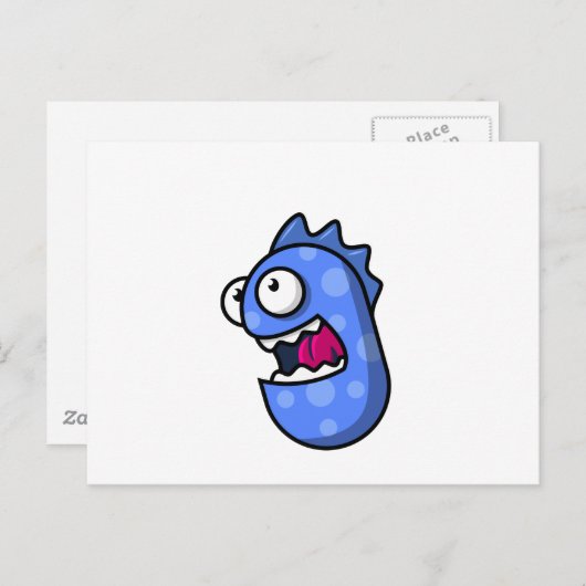Blue Creature Briefkaart (Voorkant / Achterkant)