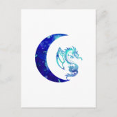 Blue Crescent Moon and Dragon Briefkaart (Voorkant)
