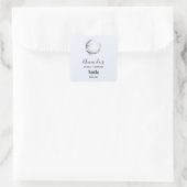 Blue Crescent Moon Candle Business Vierkante Sticker (Tas)