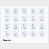 Blue Crescent Moon Candle Business Vierkante Sticker (Vel)