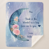 Blue Crescent Moon Custom Message Sherpa Deken (Voorkant)