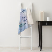 Blue Crescent Moon Custom Message Sherpa Deken (In situ)