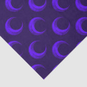 Blue Crescent Moons Patroon Halloween Tissuepapier (Detail)