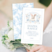 Blue Crest Bunny Baby Boy Douche Luier Raffle Informatiekaartje
