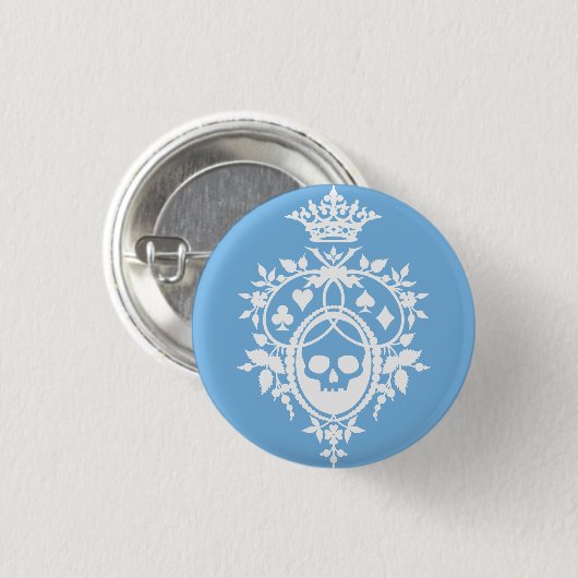 Blue Crest met Skull en Cardsuit Button (Voorkant /achterkant)
