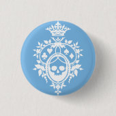 Blue Crest met Skull en Cardsuit Button (Voorkant)